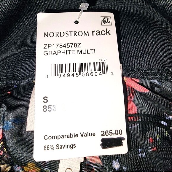 Cinq a Sept Giles Women's Graphite Multi Floral Polyester Jogger Pants Size S - Picture 10 of 12